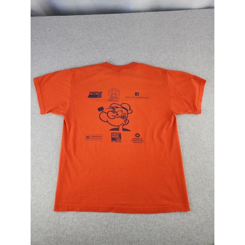 Vintage Popeye‎ T-Shirt Fun Run Running Through The Ages Cartoon TV Show LARGE